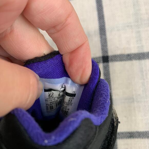 Nike Air Retro (2015) Jordan 8 Sneakers Shoes Infant Size 5C Pull On Hook & Loop - Picture 7 of 11